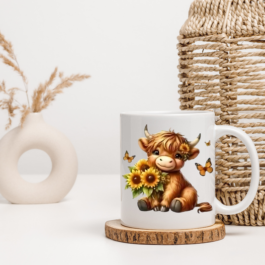 Big Sunflower with Cow Mug