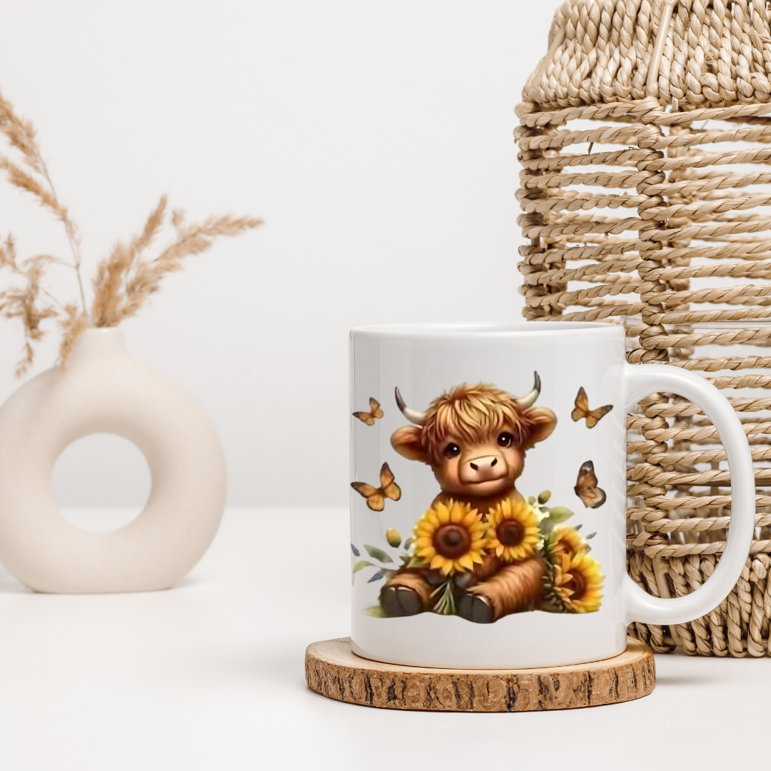 Butterflies and Cow Mug