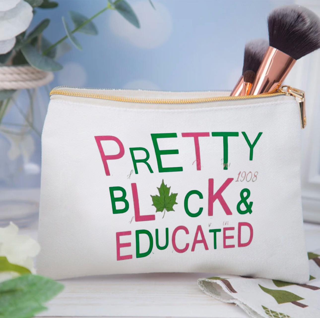 Pretty Black & Educated Cosmetic Bag
