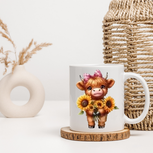 Pink Bow Cow Mug